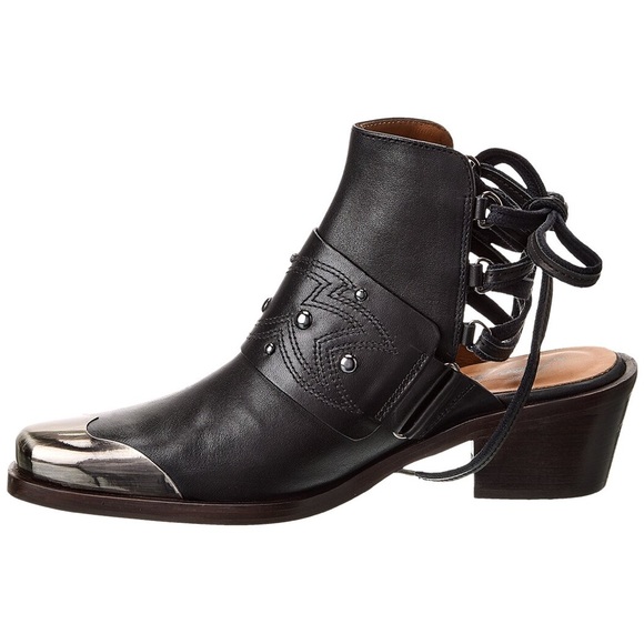 new FREE PEOPLE Rory GENUINE LEATHER boots booties in Black 894R0 - Picture 5 of 16